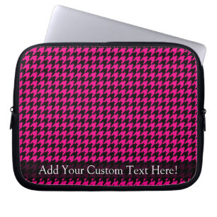 Capa Para Notebook Hot Pink/Black Houndstooth