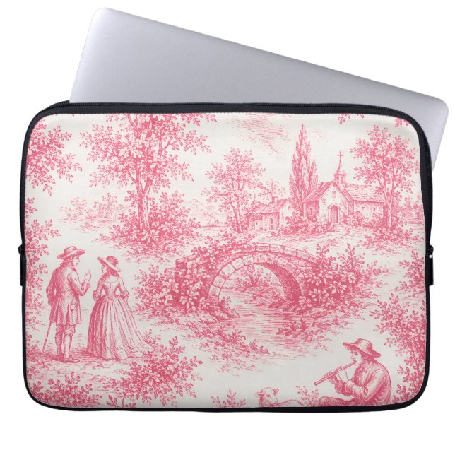 Capa Para Notebook Housse ordinateur Toile de Jouy (Frente)