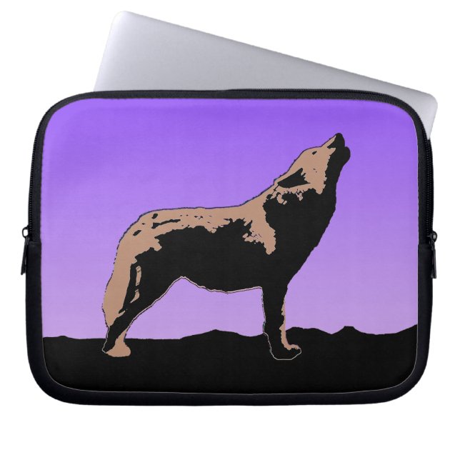 Capa Para Notebook Howling Wolf at Sunset - Arte original sobre a vid (Frente)