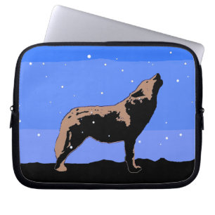 Capa Para Notebook Howling Wolf no inverno - Arte original sobre a vi