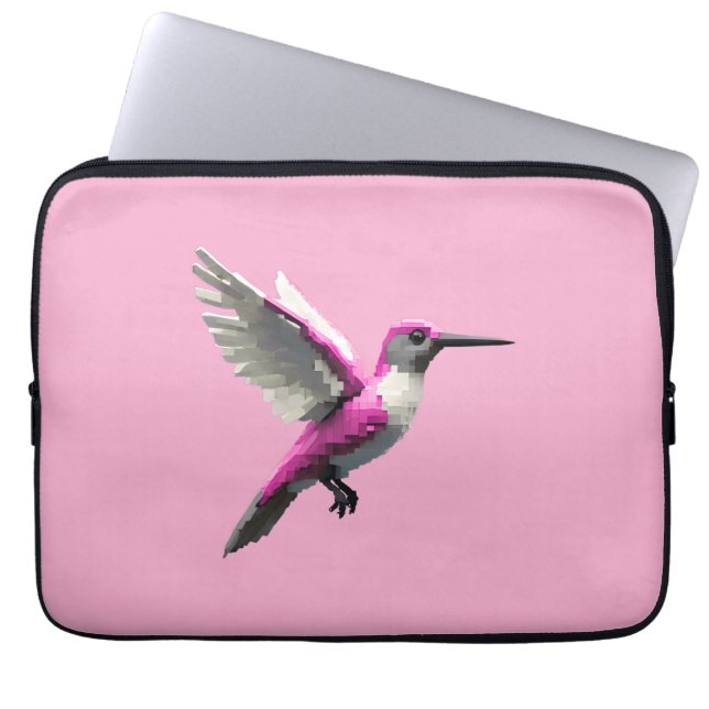 Capa Para Notebook Hummingbird Rosa Pixelado- (Frente)