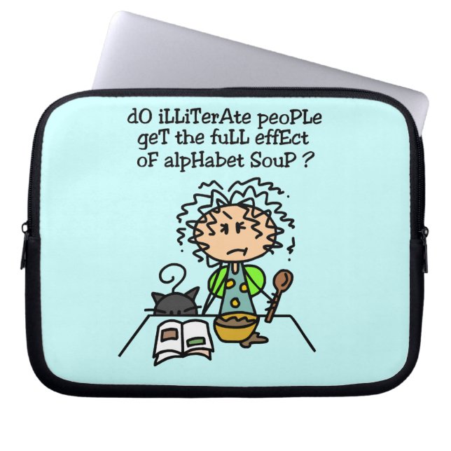 Capa Para Notebook Humor Pessoas analfabeto (Frente)