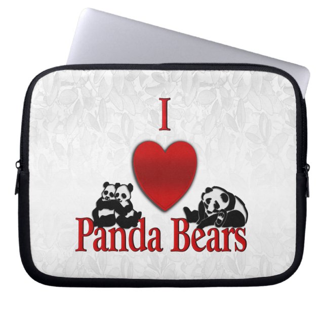 Capa Para Notebook I Heart Panda Bears Divertido (Frente)