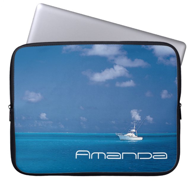 Capa Para Notebook Iate ao Azul (Frente)