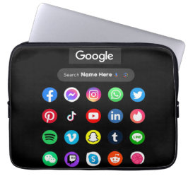 Capa Para Notebook Ícones da mídia social de tendência Bar de pesquis