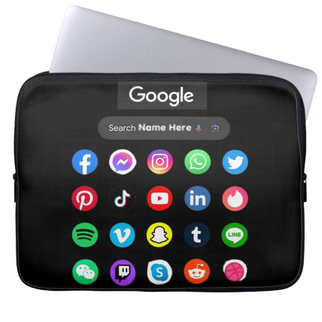 Capa Para Notebook Ícones da mídia social de tendência Bar de pesquis (Frente)