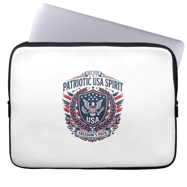 Capa Para Notebook Ícones e Símbolos do Escudo da Liberdade Patriótic (Frente)