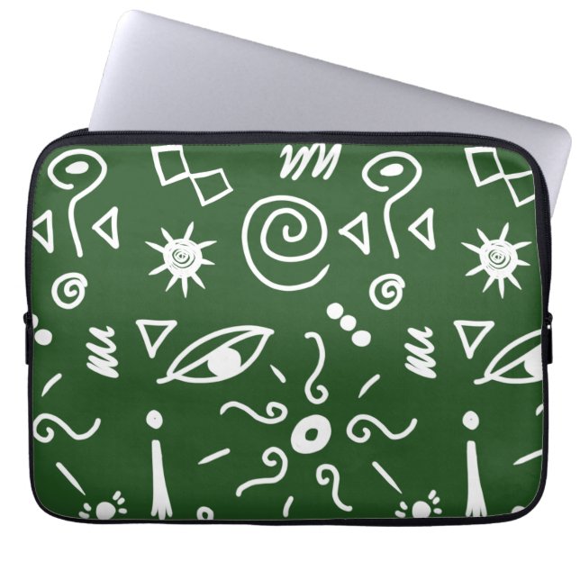 Capa Para Notebook ícones verdes (Frente)