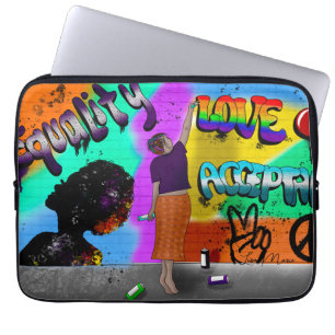 Capa Para Notebook Igualdade, Amor e Aceitação Arte Desenhada à Mão