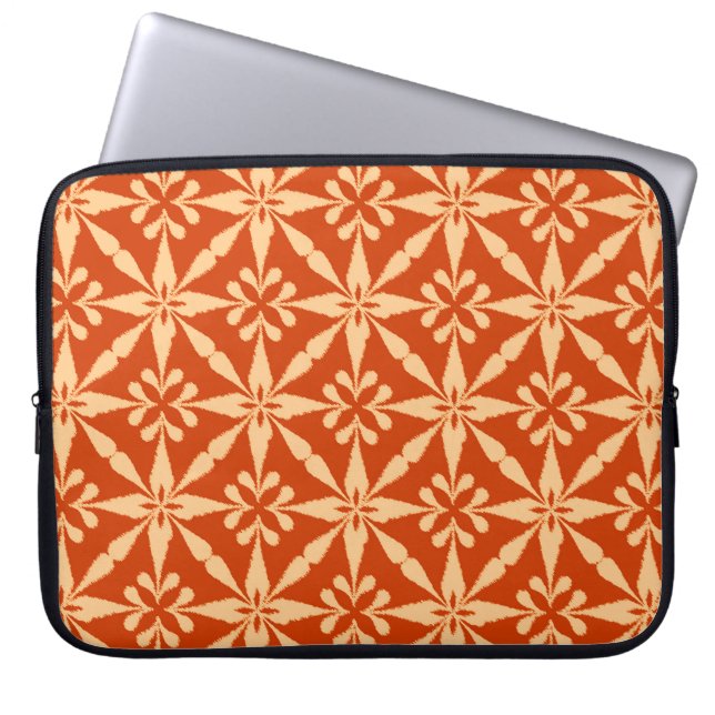 Capa Para Notebook Ikat Star Pattern - Mandarin Orange (Frente)