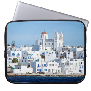 Capa Para Notebook Ilha de Paros com a aldeia de naoussa