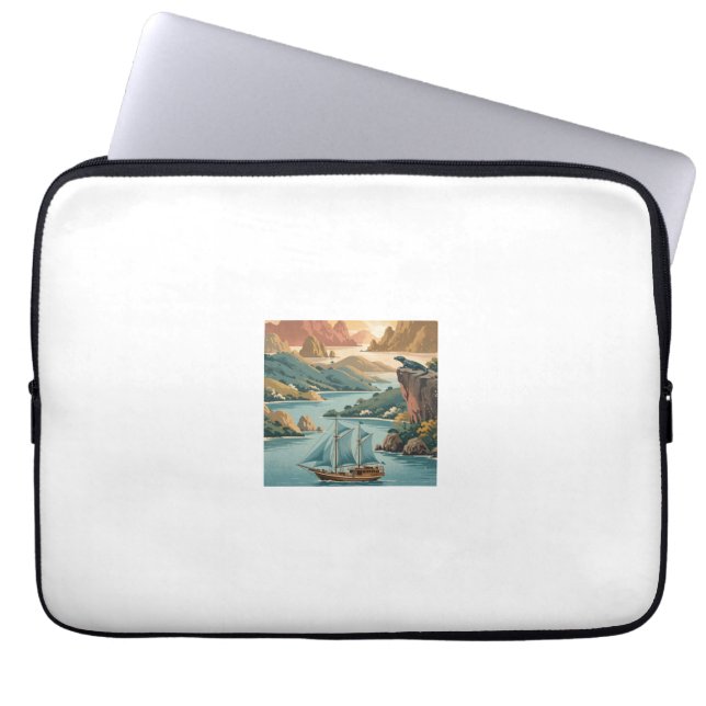 Capa Para Notebook Ilha Komodo Retrô Indonésia (Frente)