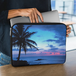 Capa Para Notebook Ilha Tropical Beach Ocean Blue Sunset Photo