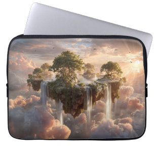 Capa Para Notebook Ilhas Flutuantes Surreais com Quedas de Água