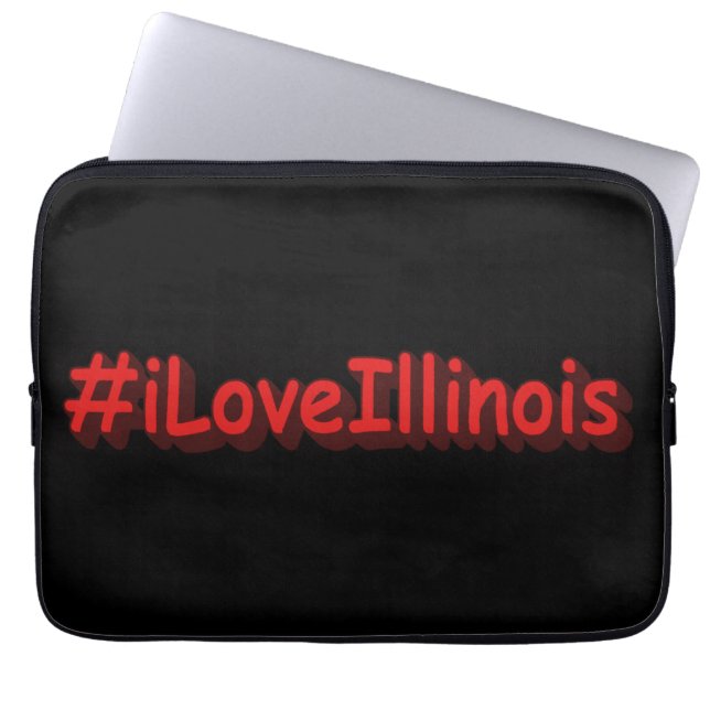 Capa Para Notebook "#iLoveIllinois " Design bonito. Compre agora (Frente)