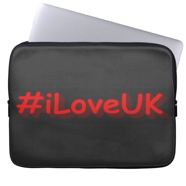 Capa Para Notebook "#iLoveUK" Design bonito. Comprar Agora (Frente)