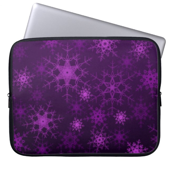 Capa Para Notebook Ilustração 2d. Flocos de neve abstrato. Santo Chri (Frente)