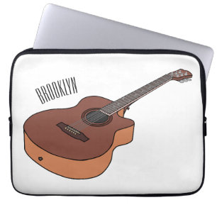 Capa Para Notebook Ilustração acústica de desenho animado