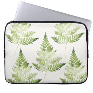 Capa Para Notebook Ilustração Botânica de Fern Verde Minimalista