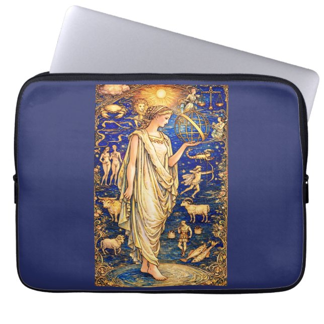Capa Para Notebook Ilustração Celestial da Deusa do Zodíaco Art Nouve (Frente)