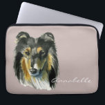 Capa Para Notebook Ilustração da aguarela do cão do Collie<br><div class="desc">Esta é uma pintura de um cão de vista régio do collie. Tem a pele do tan,  do preto,  e a branca.</div>