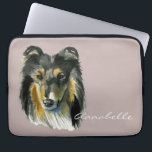 Capa Para Notebook Ilustração da aguarela do cão do Collie<br><div class="desc">Esta é uma pintura de um cão de vista régio do collie. Tem a pele do tan,  do preto,  e a branca.</div>