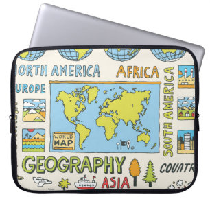 Capa Para Notebook Ilustração da Geografia da Vintagem Desenhada à Mã