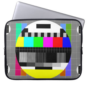 Capa Para Notebook ilustração da tv sem sinal no estilo retrô. 