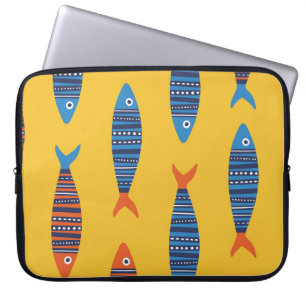 Capa Para Notebook Ilustração da vida submarina de peixes brilhantes