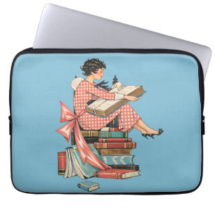 Capa Para Notebook Ilustração de Amante de Livros Antigos Lendo