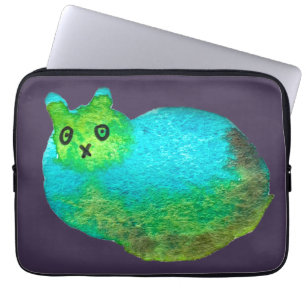 Capa Para Notebook Ilustração de arte de gato gordo azul