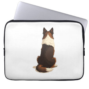Capa Para Notebook Ilustração de cachorro Border Collie vintage por t