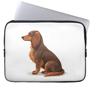 Capa Para Notebook Ilustração de cachorro vista traseira de Dachshund