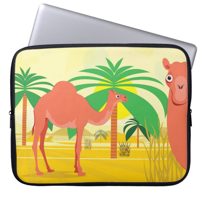 Capa Para Notebook Ilustração de Camelos (Frente)