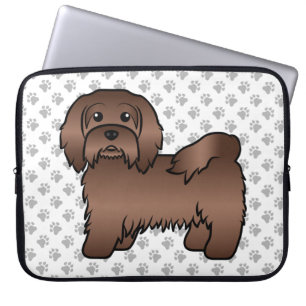Capa Para Notebook Ilustração de Cão de Cartoon de Chocolate Havanês