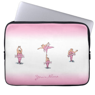 Capa Para Notebook Ilustração de Cartoon de Caras Tutu Rosa 