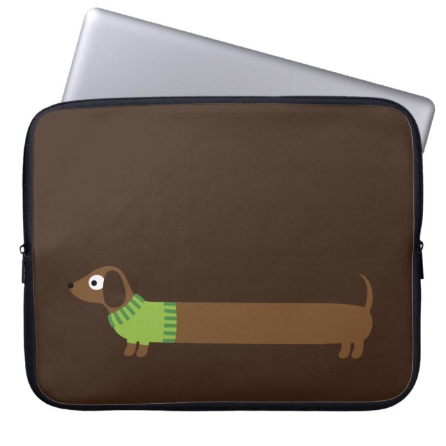 Capa Para Notebook Ilustração de Dachshund Longo Cute (Frente)