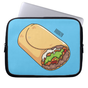 Capa Para Notebook Ilustração de desenho animado burrito