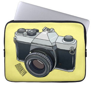 Capa Para Notebook Ilustração de desenho animado com câmera de filme