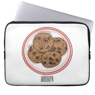 Capa Para Notebook Ilustração de desenho animado com chip de chocolat