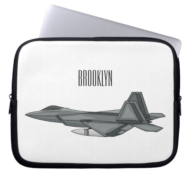 Capa Para Notebook Ilustração de desenho animado de aeronaves de comb (Frente)