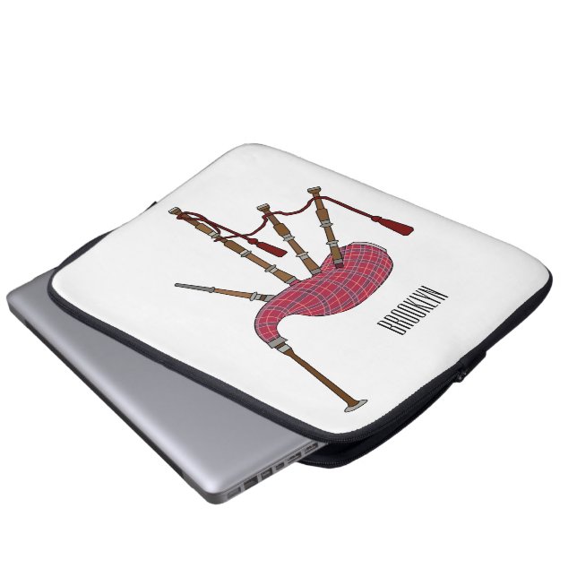 Capa Para Notebook Ilustração de desenho animado de Bagpipe (Frente Inferior)