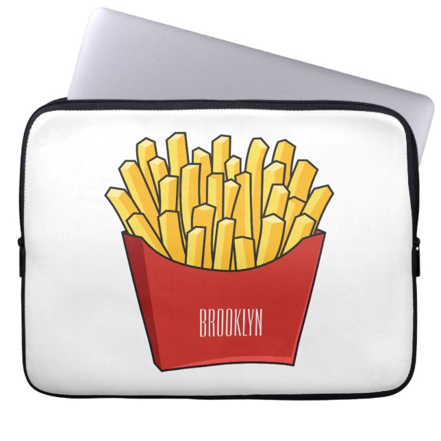 Capa Para Notebook ilustração de desenho animado de batata frita (Frente)