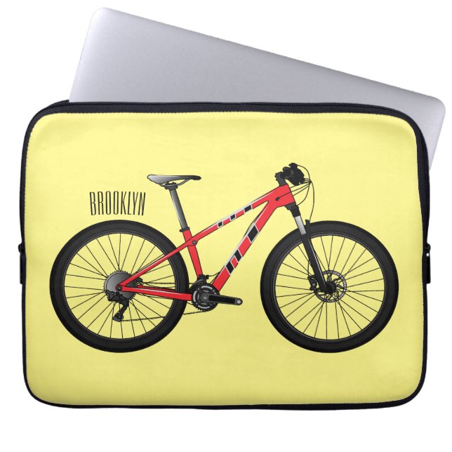 Capa Para Notebook Ilustração de desenho animado de bicicleta (Frente)