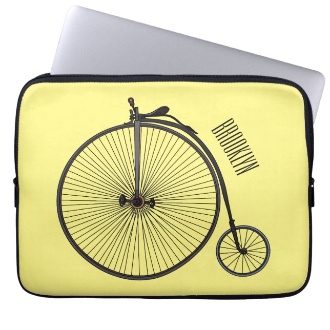 Capa Para Notebook Ilustração de desenho animado de bicicleta de alta (Frente)