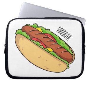 Capa Para Notebook Ilustração de desenho animado de cachorro quente
