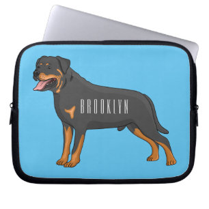 Capa Para Notebook Ilustração de desenho animado de cão rottweiler