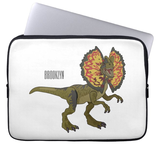 Capa Para Notebook Ilustração de desenho animado de Dilophosaurus (Frente)