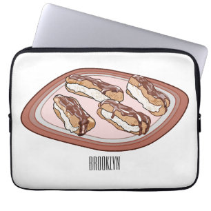 Capa Para Notebook Ilustração de desenho animado de eclair de chocola