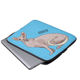 Capa Para Notebook Ilustração de desenho animado de gato esphynx